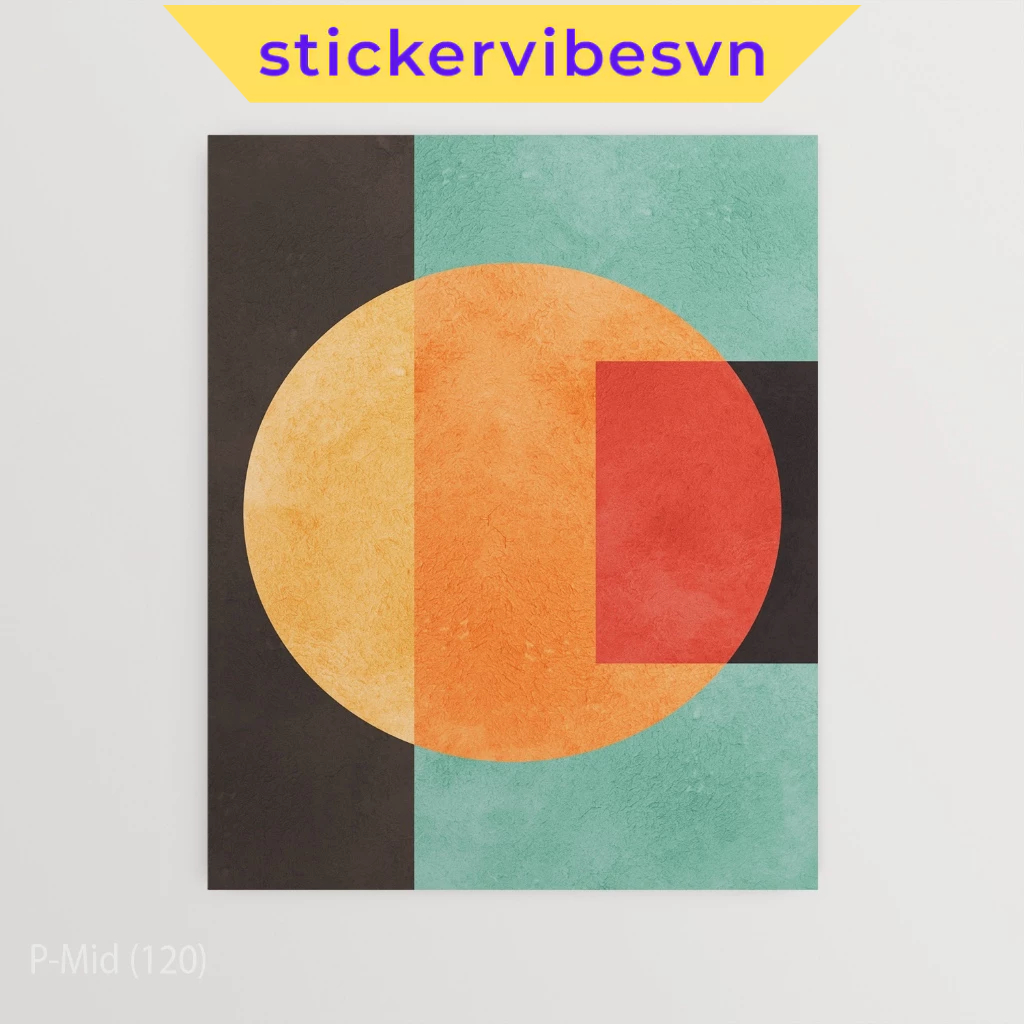 Tranh dán tường fomex, Colorful Circles Poster, decor tường, phòng ngủ, có sẵn keo dán 2 mặt, nhận i