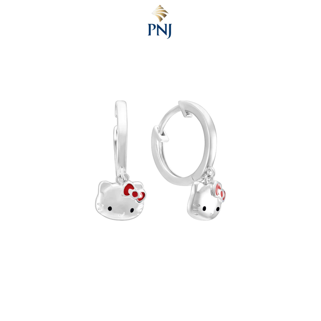 Bông tai trẻ em Bạc PNJ ❤️ HELLO KITTY 0000W000123