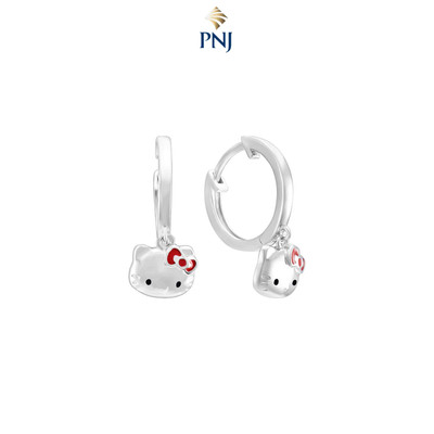 Bông tai trẻ em Bạc PNJ ❤️ HELLO KITTY 0000W000123
