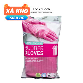 Găng tay lock&lock etm801p size l 39cm / etm802 size m 37cm cao su tự nhiên dai, mềm, bền - larva store