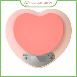 Cân Điện Tử cân nhà bếp Hình Trái Tim hồng pastel - quà tặng nhà bếp - quà tặng hình trái tim