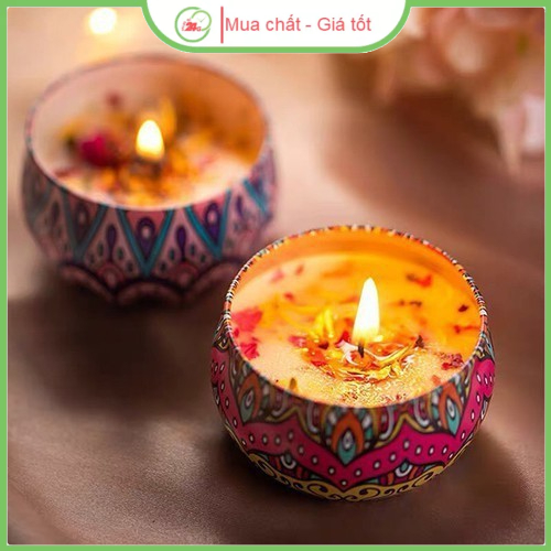 Nến thơm hoa khô thiên nhiên-Ly nến thơm-Nến thơm cao cấp bằng sáp