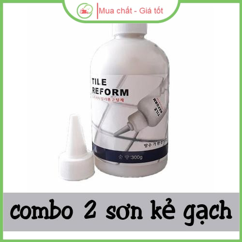 Combo 2 Lọ Sơn Kẻ Chỉ Gạch Công Nghệ HQ 280ml - Keo Chà Ron Sứ Đa Năng