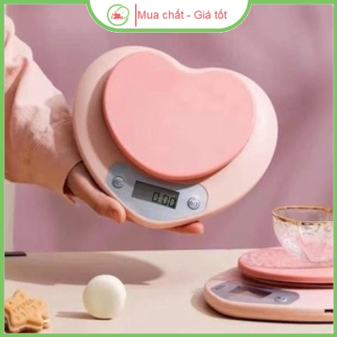 Cân Điện Tử cân nhà bếp Hình Trái Tim hồng pastel - quà tặng nhà bếp - quà tặng hình trái tim