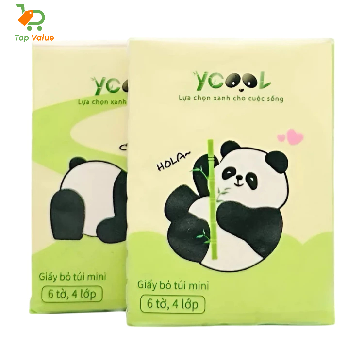 [Top Value] 2 Lốc khăn giấy mini bỏ túi YCOOL ES-50.8 làm từ bột tre nguyên sinh (12 Bịch x 2)