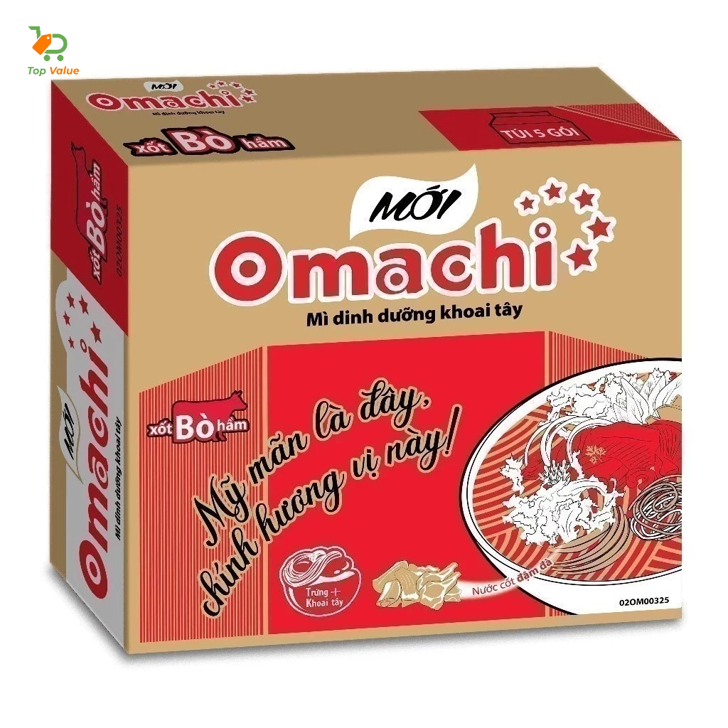 [Top Value] Mì Omachi Xốt Bò Hầm Masan PD205 Thùng 30 Gói x 80g [Giao ngẫu nhiên theo lô của NSX]