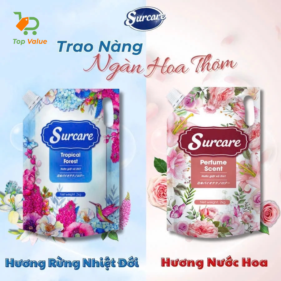 [Top Value] Túi 2kg nước giặt xả sinh học Surcare MA-1711 nâng tầm chăm sóc quần áo.