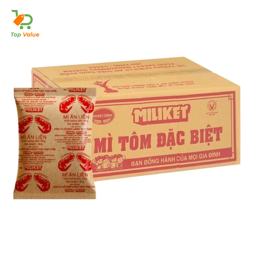   Top Value  Thùng Mì Miliket FDI-OR-010  30 gói x 80gr  Tiết Kiệm Tiện Lợi Thơm Ngon 