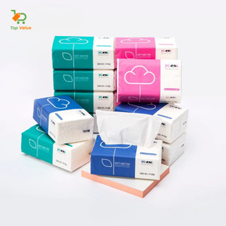 [Top Value] Khăn giấy rút đa năng Ycool ES-50.3 300 tờ/4 lớp giấy trắng tự nhiên combo 24 gói