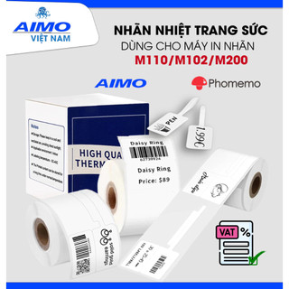 Nhãn In Dán Trang Sức Dùng Cho Máy In Nhiệt AIMO Phomemo M110/M200 I Chính Hãng I Giấy In Nhiệt