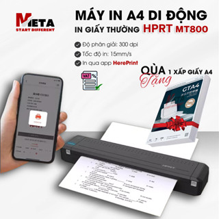  Máy in A4 DI ĐỘNG HPRT MT800 - In Giấy Thường Không Cần Mực Kết Nối Bluetooth - Hàng chính hãng 