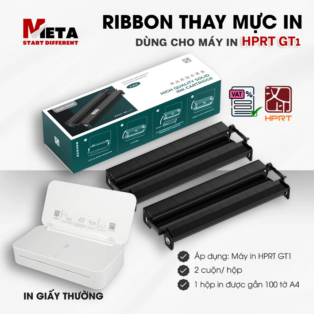 Hộp Ribbon Thay Thế Mực Dùng Cho Máy In HPRT GT1