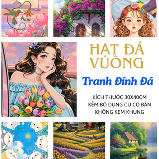   HẠT VUÔNG  Bộ Tranh Đính Đá Nhiều Chủ Đề Gắn Đá 5D Kích Thước 30x40 Tự Hoàn Thành DIY 