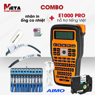 COMBO Máy in nhãn E1000 Pro + 3 cuộn nhãn co nhiệt (6mm,9mm,12mm) - Tặng 1 cuộn nhãn 12mm