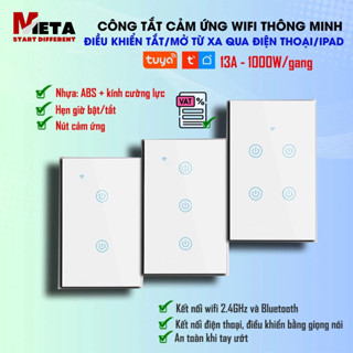 Công Tắc Cảm Ứng Wifi Tuya Smart life 2,3,4 Nút -1000W I BH 12 Tháng [Hỏa tốc HCM]