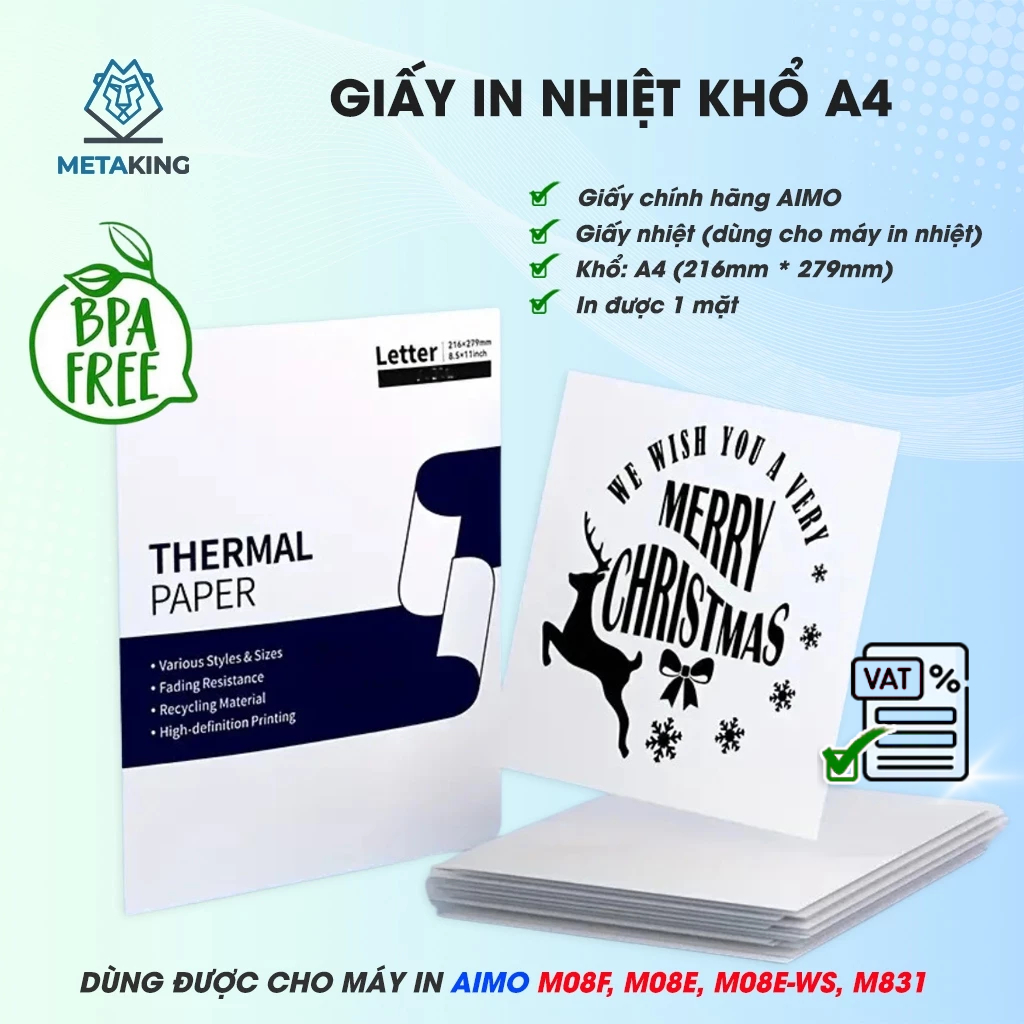 Giấy In Nhiệt Khổ A4 - Lưu Bản In 5 Năm (Sử dụng cho máy in M08F, M831, M08E-WS, M08E) [GIẤY CHÍNH H
