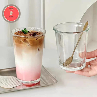 Ly thủy tinh miệng loe 350ml 500ml, Cốc thủy tinh trơn cao cấp pha cafe, decor