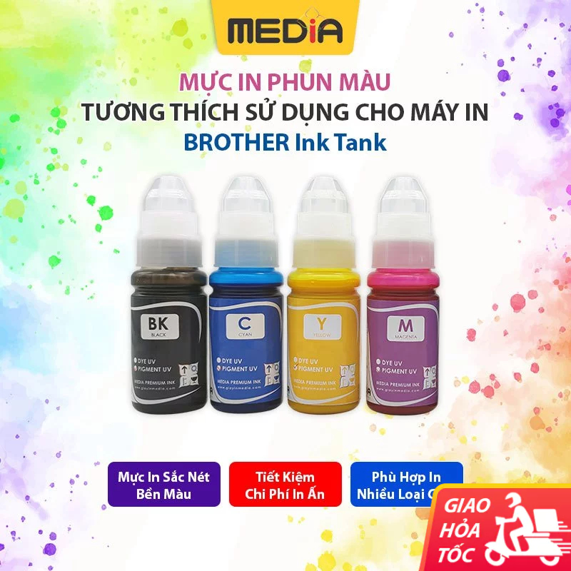 Mực Nạp Máy In Brother Ink Tank Media Premium T420w T520w T720dw T220 Màu Đậm Sắc Nét 70ml