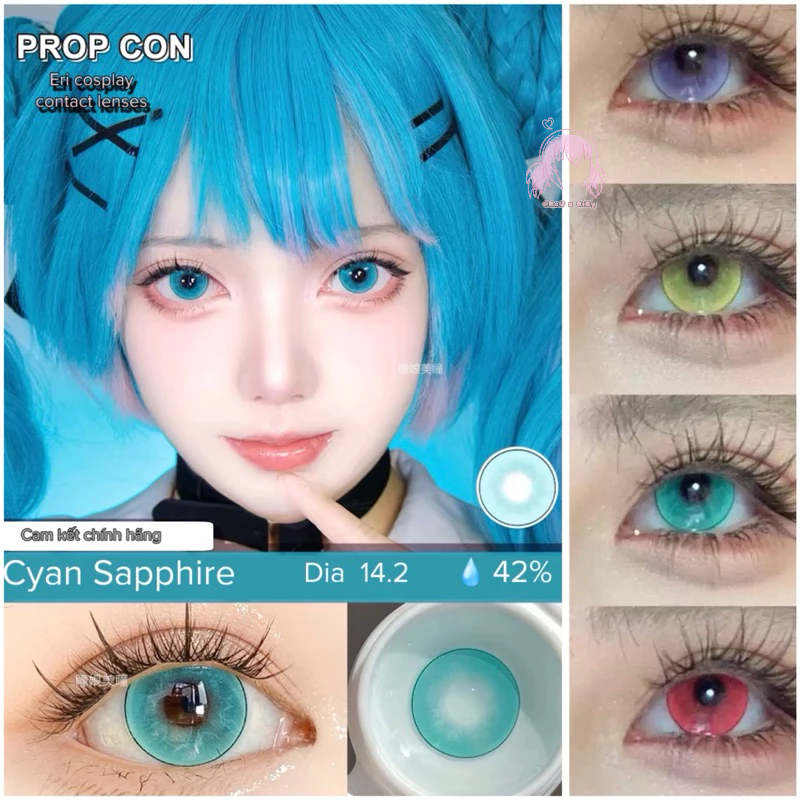 [ CÓ SẴN ]  Lens / Kính áp tròng cosplay PROPCON Sapphire 1day