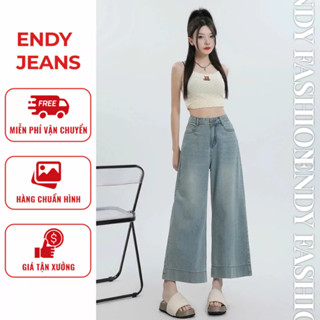  Quần jeans nữ ống suông cho nấm lùn quần bò suông dài dáng rộng ống đứng thời trang ED49 