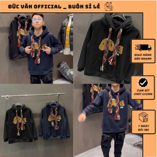  Áo Hoddie Nỉ Bông Nam Nữ Dây Len To Thêu Gấu PalM Chuẩn Scap Tàu_Áo Hoddie Thêu Họa Tiết Chất Nỉ Bông Tàu Dày Dặn 