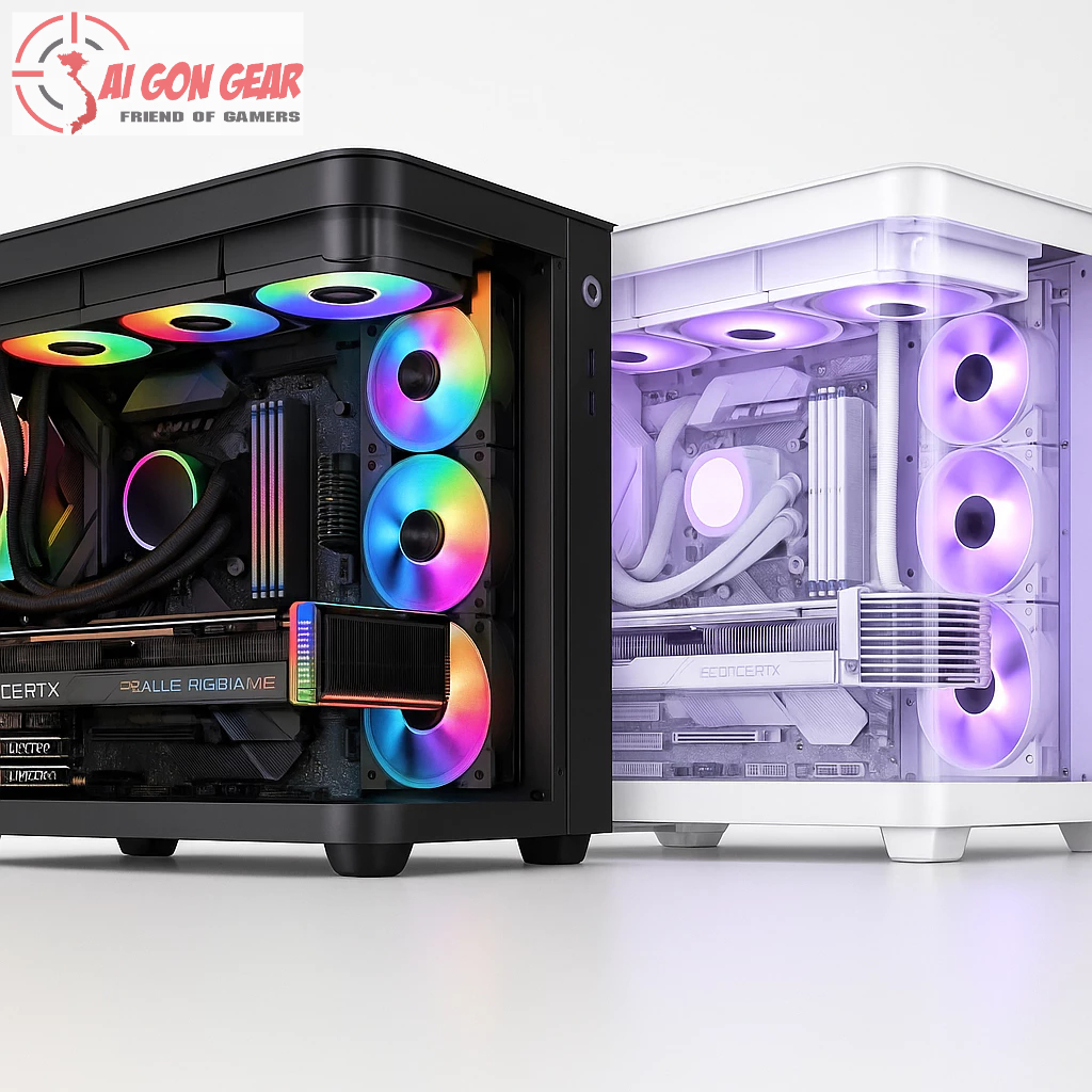 VỎ CASE PC JONSBO TK-3 BLACK - White ko fan