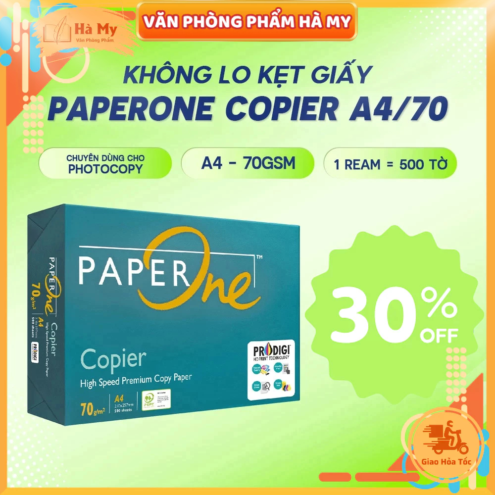 1 Ream 500 Tờ Giấy in Văn Phòng Paper One 70gsm/80gsm/100gsm Khổ A4/A5