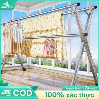  BIBOOS Giàn Phơi Đồ <New> Gấp Gọn Loại Khung Phơi Giá Sào Thông Minh Cây Inox Treo Quần Áo 