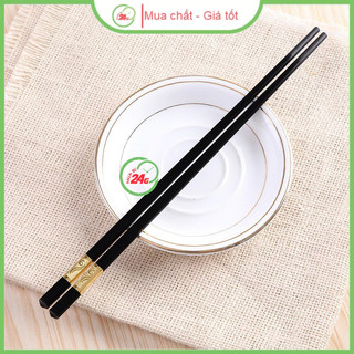 Bộ 10 Đũa Mạ Vàng Hàn Quốc Nhựa Đen Nhật Cao Cấp Chống Trơn Chống Mốc Chịu Nhiệt