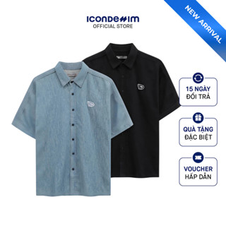  Áo Sơ Mi Nam ICONDENIM Tay Ngắn Denim Shoulder The Strength Form Relaxed SMID0326 