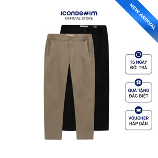  Quần kaki nam ICONDENIM chất vải kaki co giãn thoái mái vận động form slim tôn dáng QKID0051 