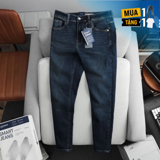 [MUA 1 TẶNG 1] Quần Smart Jean Nam ICONDENIM Dark Blue Smart Fit QJID0121