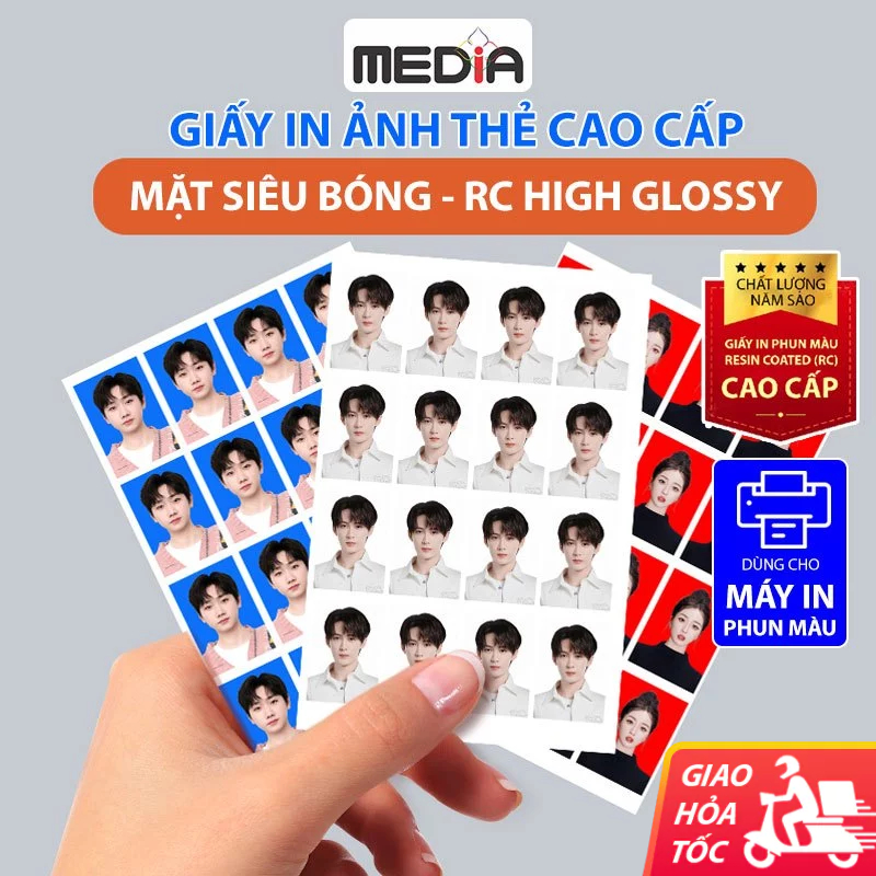Giấy In Ảnh Thẻ Cao Cấp Media A4/A5/A6 Giấy In Hình Thẻ Siêu Bóng RC High Glossy Photo Paper