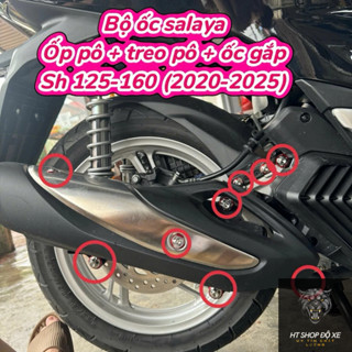  Bộ ốc salaya mẫu bông SH  2020-2025  ốp pô + treo pô + pad heo sau full long đền đỏ inox 304 uy tín 