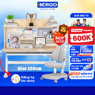 [Quà + Voucher 600K] Bộ Bàn Học Cao Cấp DERGO LEO X1200 Bàn Học Cốt Gỗ Tự Nhiên Kích Thước Lớn 1m2
