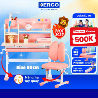 [Quà + Voucher 500K] Bộ Bàn Học Chống Gù Chống Cận DERGO LEO A80 - C2D/C2HD Nâng Hạ Tay Quay