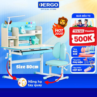 [Quà + Voucher 500K] Bộ Bàn Học DERGO LEO A80 - C2D/C2HD Chống Gù Chống Cận Cho Bé Vào Lớp 1