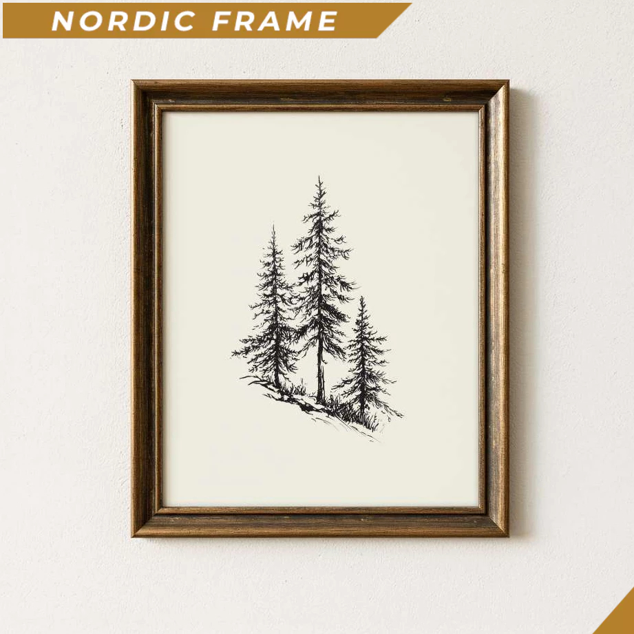 Tranh treo tường, Tree Printable Wall Art Cabin Decor Minimalist Wall Art Nature Wall Art Lodge Styl