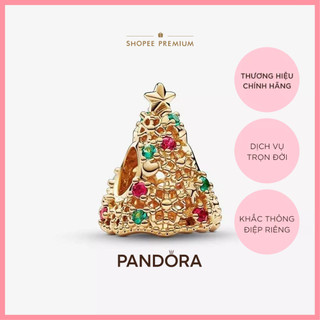   YEAR END - 40% Charm Pandora Moments Mạ Vàng 14k Hình Cây Thông Đính Đá Nhiều Màu 