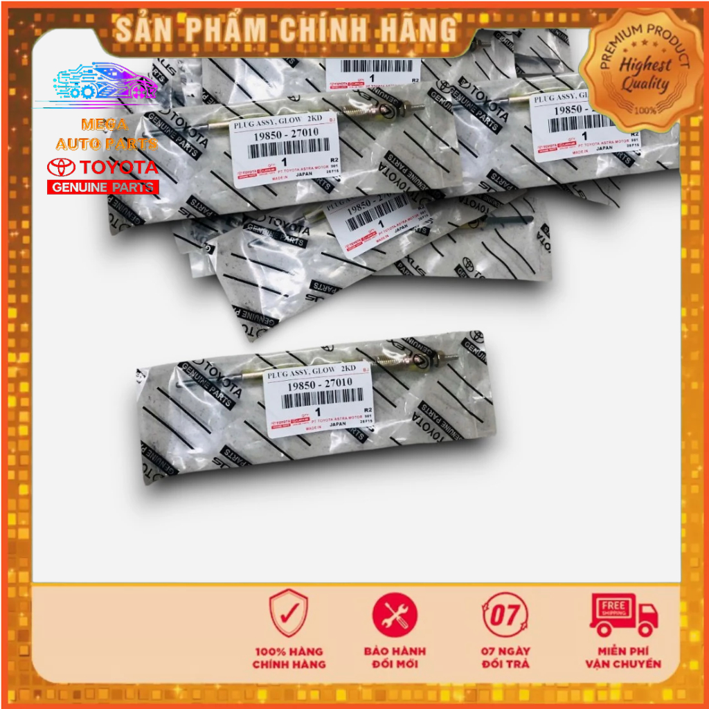 Bugi Xông 1KD-FTV DIESEL 3.0 (Bugi Sấy) Toyota Fortuner / Hilux, Hiace, Land Cruiser Prado 2005+ . M