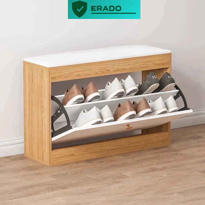 Tủ giày mini hiện đại có đệm ngồi đi giày dép tiện lợi , thương hiệu ERADO - E133
