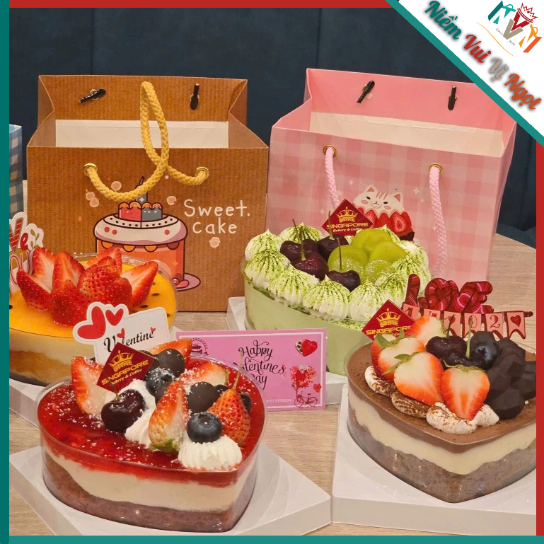 10 Túi Giấy đựng Hộp Bánh, Hộp Bã Mía, Bento, Hộp E1413, Hộp Mica Trái Tim vv...