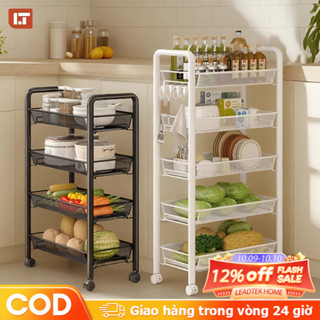LT Xe đẩy Spa 3/4/5 tầng sắt mắt lưới Kệ có bánh xe Kệ xe đẩy 4 tầng Tải trọng 200kg Xe đẩy đựng đồ