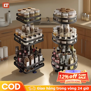 Kệ gia vị xoay 1/2/3 tầng inox LT kệ Đựng Gia Vị Nhà Bếp 360 độ Kệ xoay 360 độ cao cấp nhập khẩu