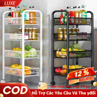 LUXE Xe đẩy spa có lưới sắt  Kệ xe đẩy 4 tầng kệ sắt đa năng 4 có bánh xe