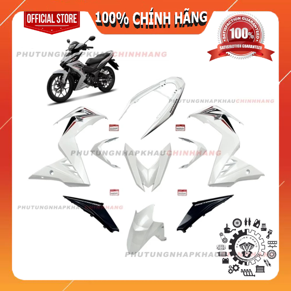 [MÓN LẺ] Dàn áo Winner 150 V1 màu Trắng Đen 2018 chính hãng, Dàn vỏ nhựa màu Winner V1 K56 2016 2017