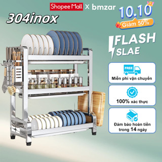Kệ Bát Đĩa Inox 2/3 Tầng Kệ đựng chén bát Inox 304 Giá để bát đĩa nhà bếp