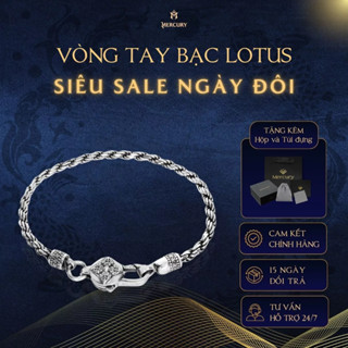 Vòng tay Bạc nam, nữ 925 Mercury Lotus Lục tự - Trang sức, phụ kiện đeo tay - Họa tiết lục tự
