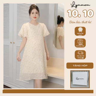 [ BEST SELLER] LYMMOM - VÁY ĐẦM BẦU THIẾT KẾ Xinh Sang Chảnh Công Sở Đi Tiệc Dáng Xòe Tay Chuông VB030