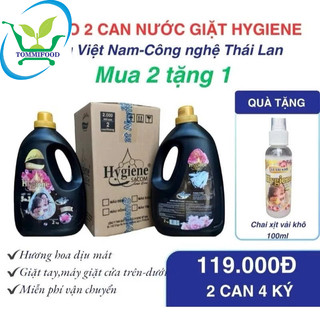   Trợ giá Combo 2 can Nước giặt Hygiene SACOM Việt Nam sản xuất 3in1 2 ký can SX Công nghệ Thái Lan 